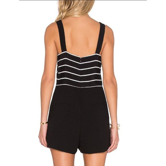 MINKPINK Moonshine Wrap Front Romper Black Striped Women's Size Small - Picture 3 of 14